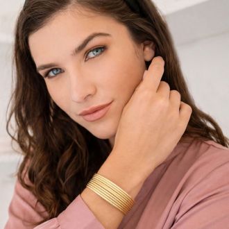 Jaclyn Smith Luminescent Gold Cuff Bracelet