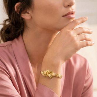 Jaclyn Smith Knotted Gold Cuff Bracelet