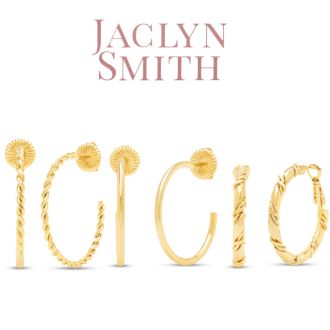 Jaclyn Smith Classic Gold Hoop Earrings Set of 3
