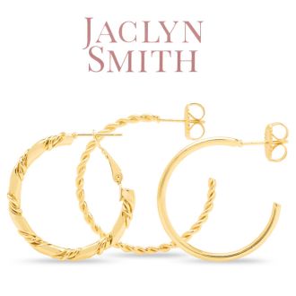 Jaclyn Smith Classic Gold Hoop Earrings Set of 3