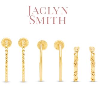 Jaclyn Smith Classic Gold Hoop Earrings Set of 3