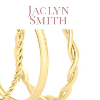 Jaclyn Smith Textured Gold Hoop Earrings Set of 3