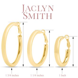 Jaclyn Smith Shiny Gold Hoop Earrings Set of 3