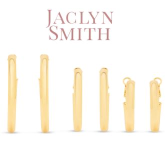 Jaclyn Smith Shiny Gold Hoop Earrings Set of 3