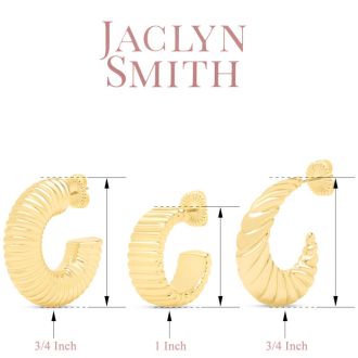 Jaclyn Smith Statement Gold Hoop Earrings Set of 3