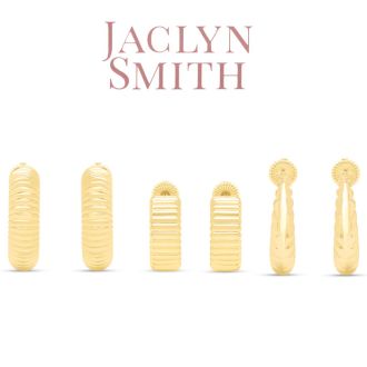 Jaclyn Smith Statement Gold Hoop Earrings Set of 3