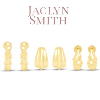 Jaclyn Smith Bold Gold Hoop Earrings Set of 3