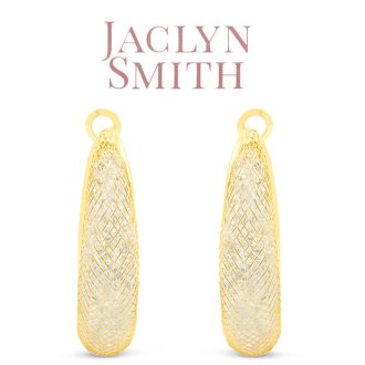 Jaclyn Smith Mesh Hoop Earrings in Gold