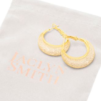 Jaclyn Smith Mesh Hoop Earrings in Gold