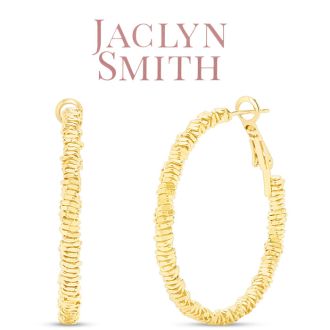 Jaclyn Smith Decorated Hoop Earrings In Gold