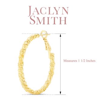 Jaclyn Smith Decorated Hoop Earrings In Gold