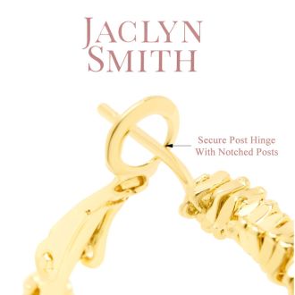 Jaclyn Smith Decorated Hoop Earrings In Gold