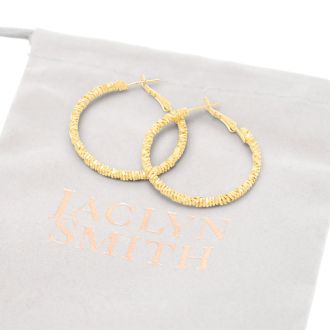 Jaclyn Smith Decorated Hoop Earrings In Gold