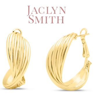 Jaclyn Smith Curved Hoop Earrings In Gold