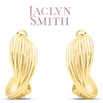 Jaclyn Smith Curved Hoop Earrings In Gold