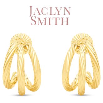 Jaclyn Smith Split Hoop Earrings In Gold