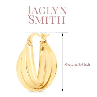 Jaclyn Smith Retro Hoop Earrings In Gold