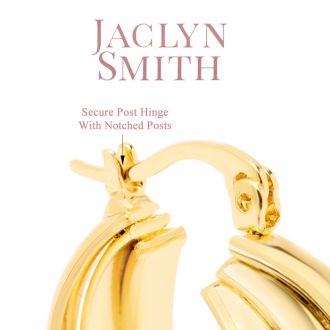 Jaclyn Smith Retro Hoop Earrings In Gold