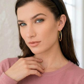 Jaclyn Smith Classic Hoop Earrings In Gold