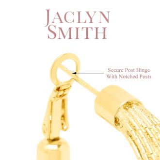 Jaclyn Smith Luminescent Hoop Earrings In Gold