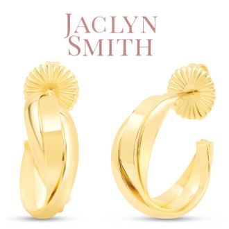 Jaclyn Smith Thick Hoop Earrings In Gold