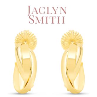 Jaclyn Smith Thick Hoop Earrings In Gold