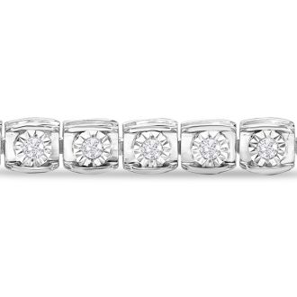 1 Carat Natural Diamond Miracle Tennis Bracelet In Sterling Silver, 7 Inches