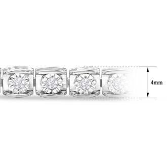 1 Carat Natural Diamond Miracle Tennis Bracelet In Sterling Silver, 7 Inches