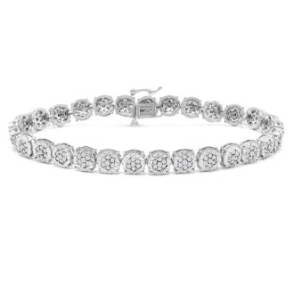 2 Carat Natural Diamond Miracle Tennis Bracelet In Sterling Silver, 7 Inches