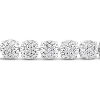 2 Carat Natural Diamond Miracle Tennis Bracelet In Sterling Silver, 7 Inches