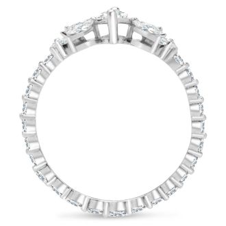 1 1/2 Carat Fancy Lab Grown Diamond Eternity Engagement Ring In Sterling Silver