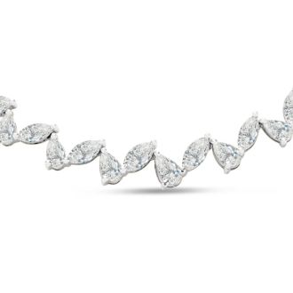 7.36 Carat Lab Grown Diamond Fancy Necklace In 14K White Gold, 16 Inches