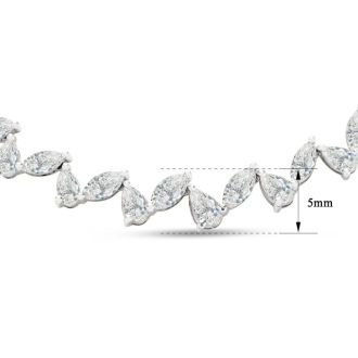 7.36 Carat Lab Grown Diamond Fancy Necklace In 14K White Gold, 16 Inches