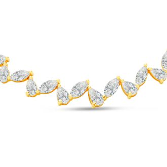 7.36 Carat Lab Grown Diamond Fancy Necklace In 14K Yellow Gold, 16 Inches