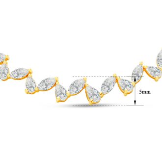 7.36 Carat Lab Grown Diamond Fancy Necklace In 14K Yellow Gold, 16 Inches