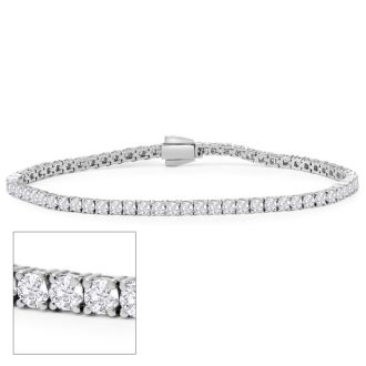 3 Carat Lab Grown Diamond Tennis Bracelet In Sterling Silver, 7 Inches