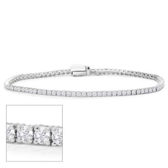 5 Carat Lab Grown Diamond Tennis Bracelet In Sterling Silver, 7 Inches