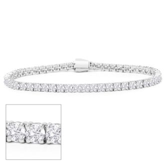 8 Carat Lab Grown Diamond Tennis Bracelet In Sterling Silver, 7 Inches