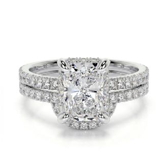 Special order 2.50 carat lab grown diamond bridal set including 1.50 carat radiant center