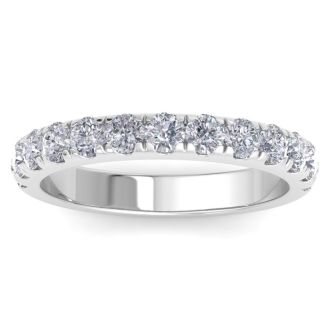 1 Carat Lab Grown Diamond Wedding Band In Sterling Silver