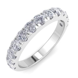 1 Carat Lab Grown Diamond Wedding Band In Sterling Silver