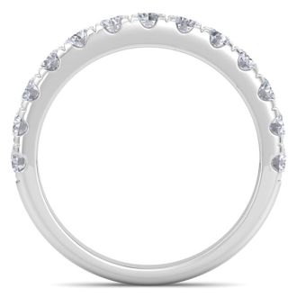 1 Carat Lab Grown Diamond Wedding Band In Sterling Silver