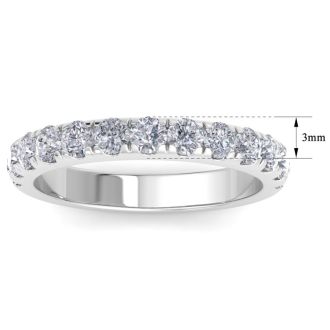 1 Carat Lab Grown Diamond Wedding Band In Sterling Silver