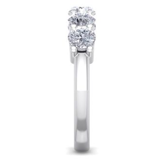 1 1/2 Carat Five Lab Grown Diamond Anniversary Band In Sterling Silver