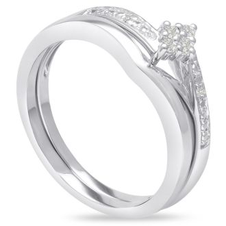 Estate Jewelry Marquise Shaped Diamond Bridal Set, Ring Size 4.5 
