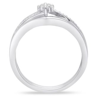 Estate Jewelry Marquise Shaped Diamond Bridal Set, Ring Size 4.5 
