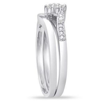 Estate Jewelry Marquise Shaped Diamond Bridal Set, Ring Size 4.5 
