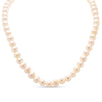Estate Jewelry Baroque Pearl Strand Necklace With White Lobster Clasp, 18 Inches