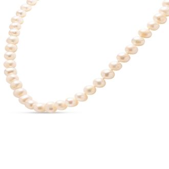 Estate Jewelry Baroque Pearl Strand Necklace With White Lobster Clasp, 18 Inches