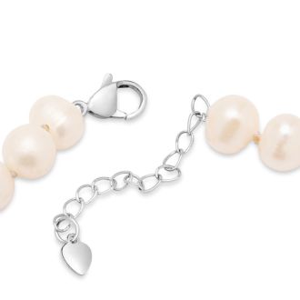 Estate Jewelry Baroque Pearl Strand Necklace With White Lobster Clasp, 18 Inches